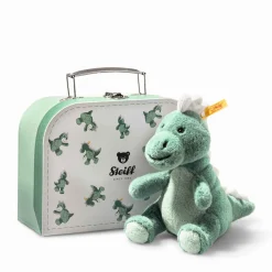 Enfant Steiff Anniversaire | Mini Peluches*Bébé T-Rex Joshi dans sa valise, 16 cm, vert clair