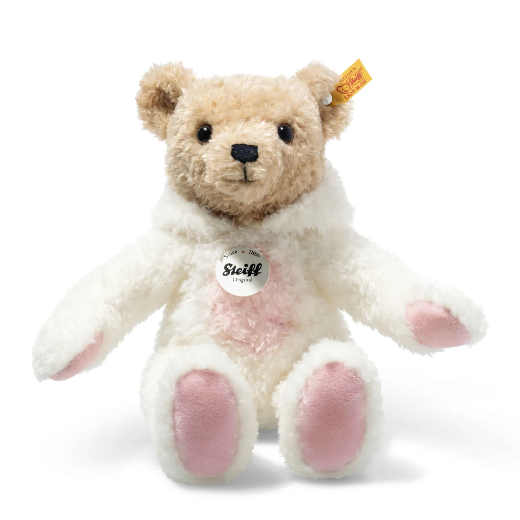 Enfant Steiff Anniversaire | Friends*Hoodie-ours Teddy lapin, 27 cm, blanc