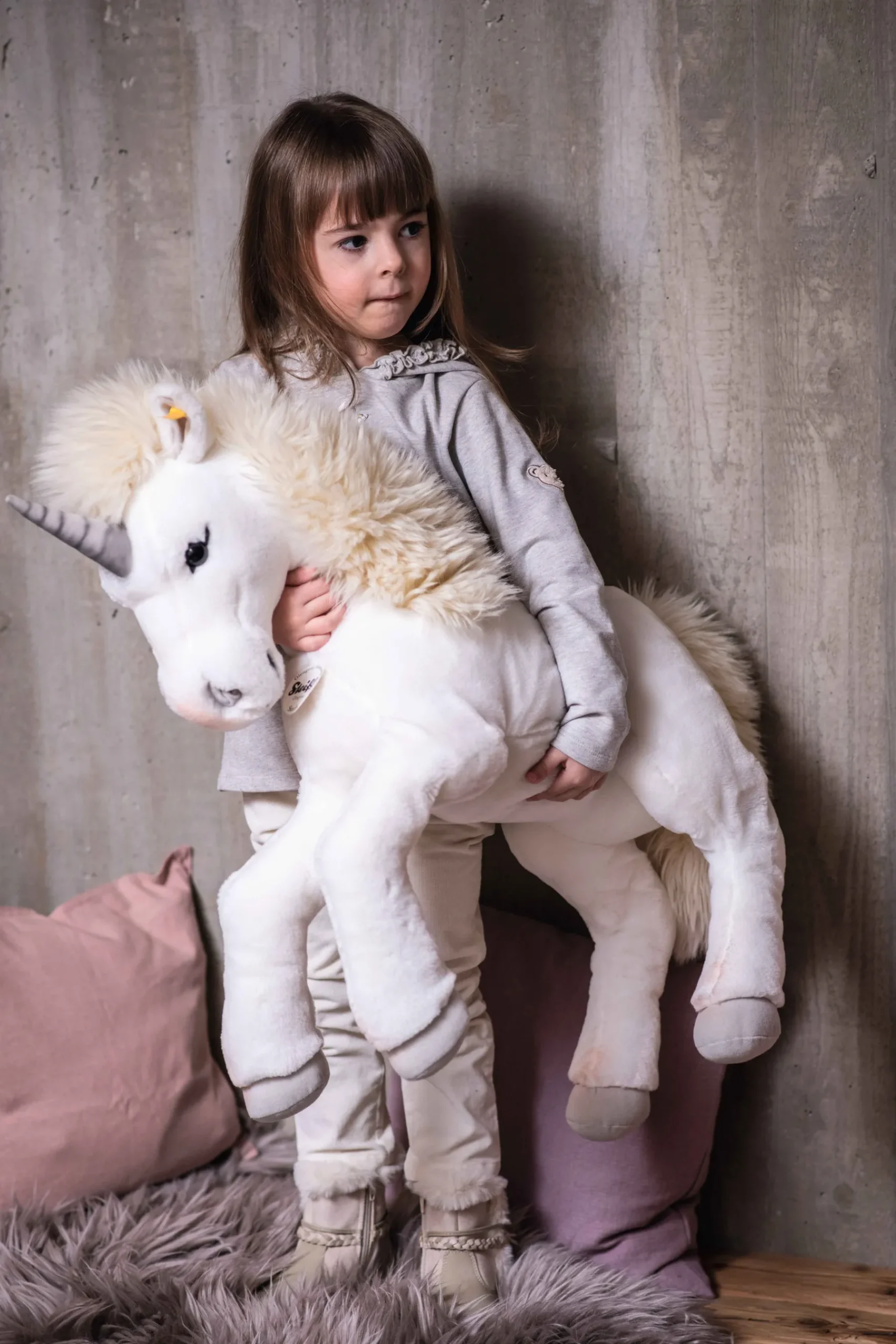 Enfant Steiff Grands Amis Steiff | Animaux Populaires*Licorne-pantin Starly, 70 cm, blanc