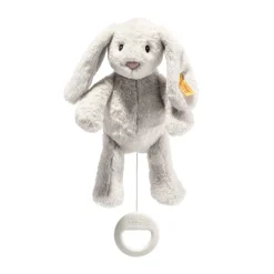 Steiff Naissance Et Baptême | Friends*My first lapin Hoppie boîte à musique, 26 cm, gris clair