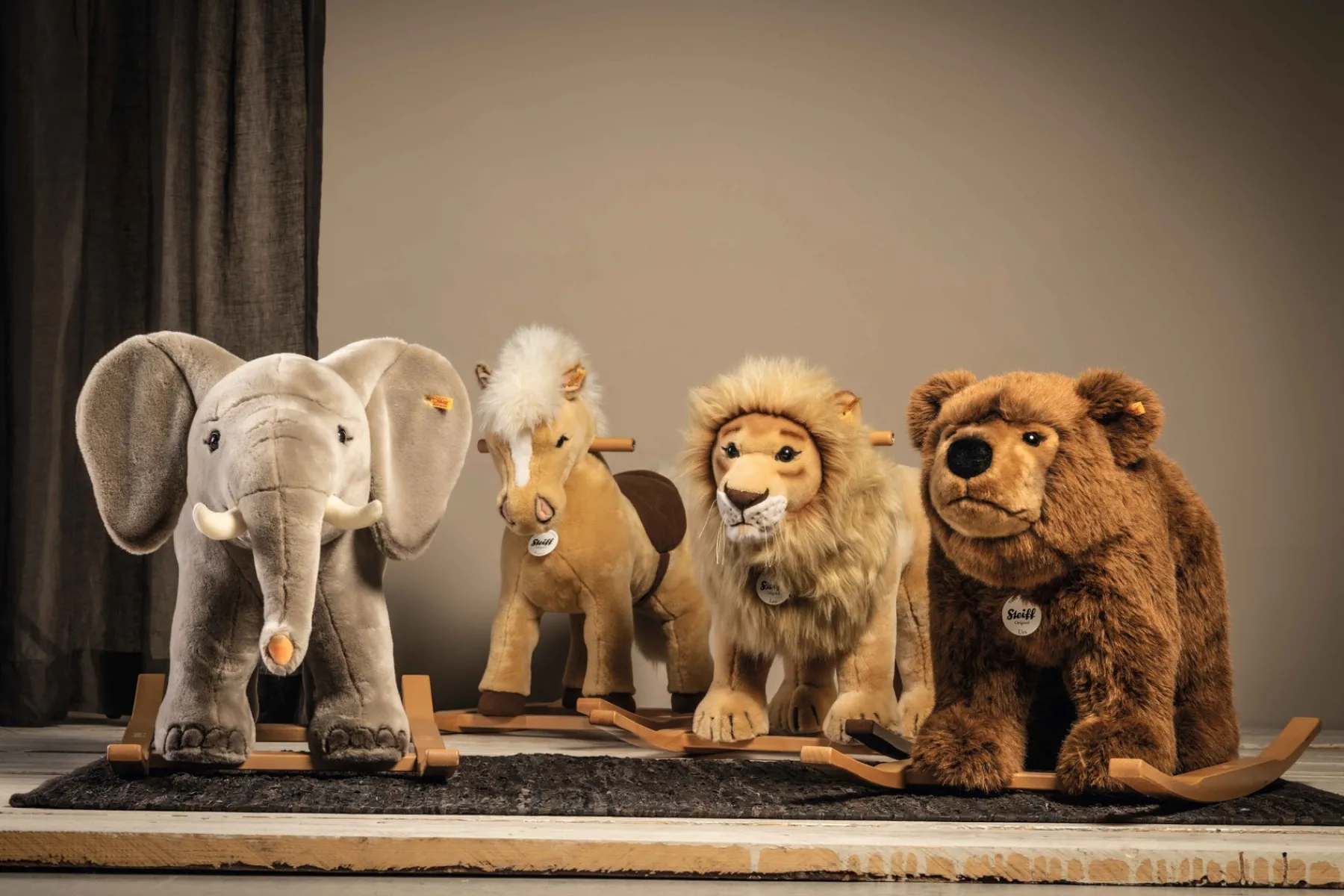 Enfant Steiff Anniversaire | Naissance Et Baptême*Poney à bascule Franzi, 70 cm, beige