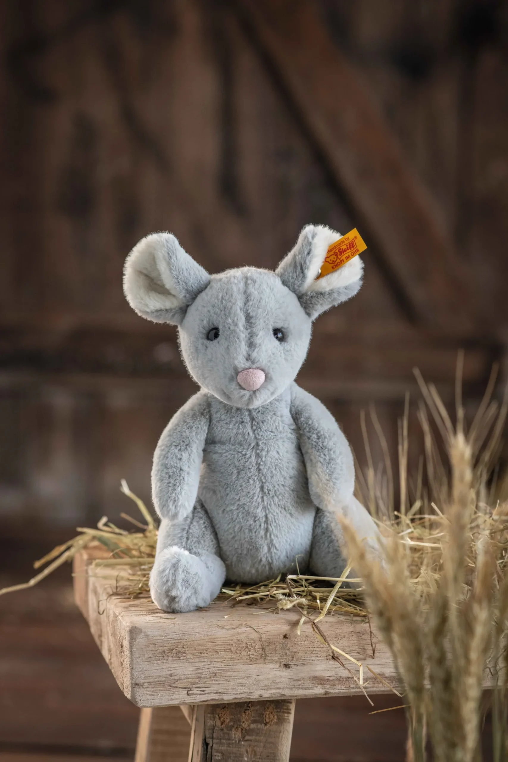 Enfant Steiff Anniversaire | Friends*Souris Cheesy, 19 cm, gris clair