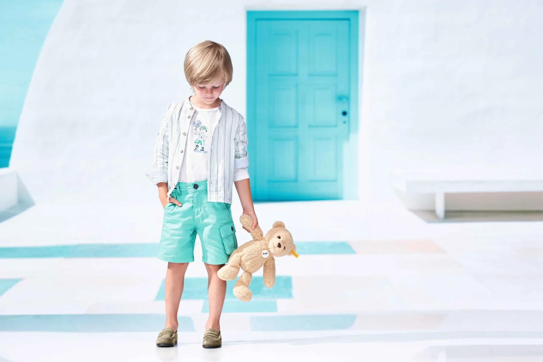 Enfant Steiff Anniversaire|Pantalons Et Jeans*Bermuda, vert clair pour Garçons