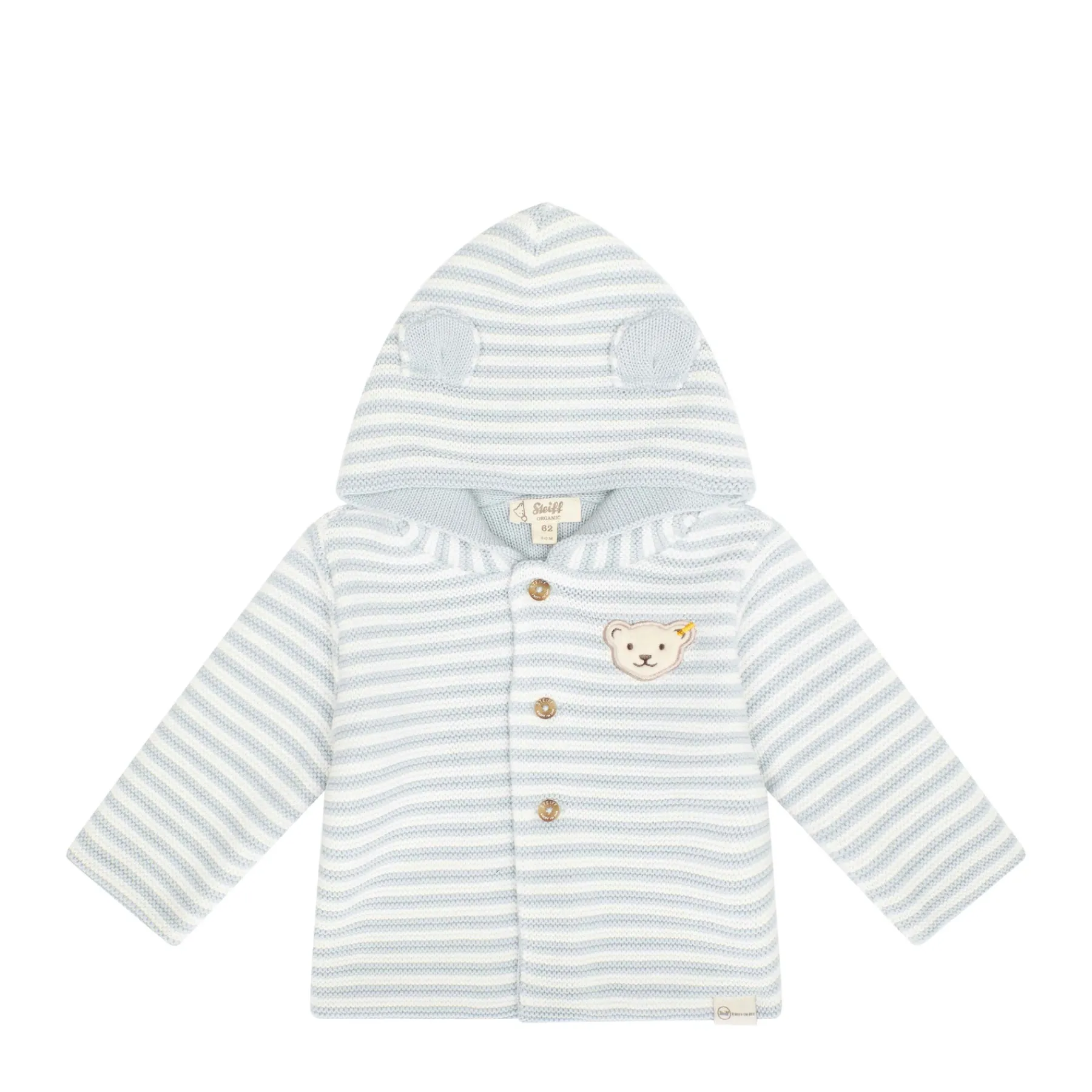 Steiff Vêtements De Bébé Certifiés Gots|Pull Et Tricot*Cardigan tricot GOTS, bleu clair