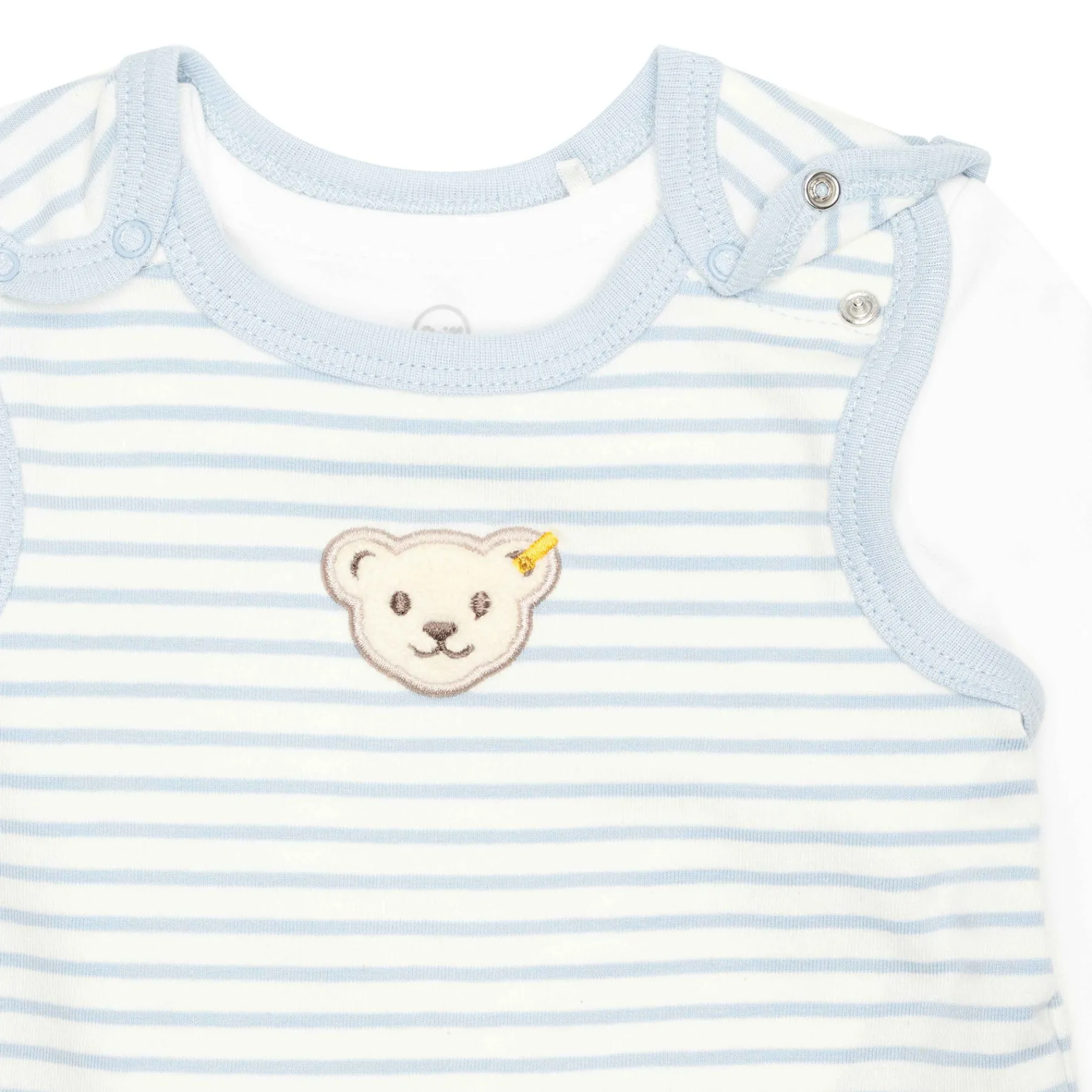 Steiff Vêtements De Bébé Certifiés Gots|Corps, Barboteuse Et Combinaisons*Ensemble grenouillère + T-shirt GOTS, bleu clair