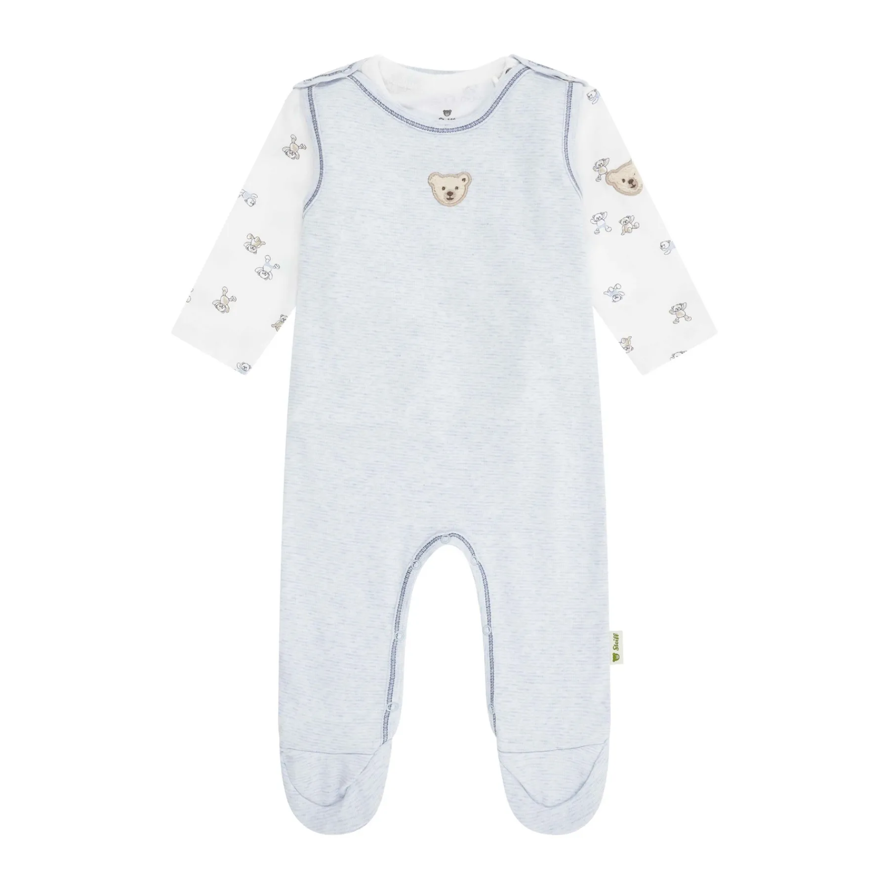 Steiff Naissance|Corps, Barboteuse Et Combinaisons*Ensemble grenouillère + T-shirt, bleu clair pour Garçons