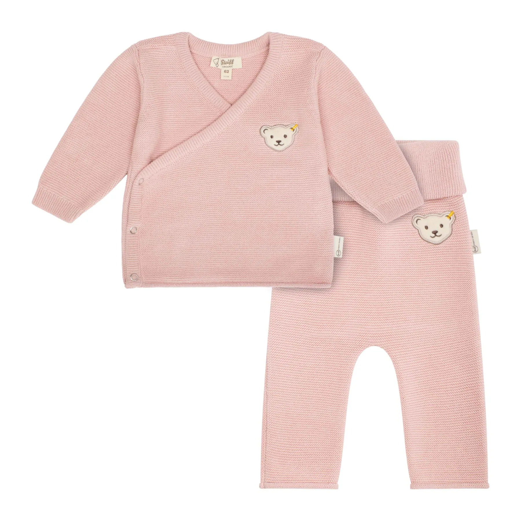 Steiff Naissance|Vêtements De Bébé Certifiés Gots*Ensemble pantalon + cache coeur GOTS, pâle