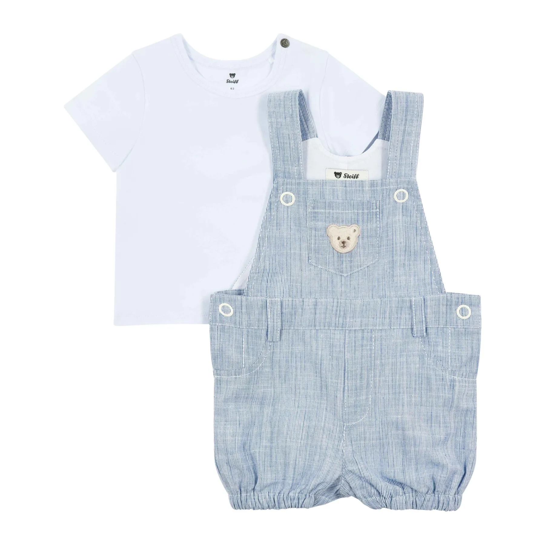 Steiff Pantalons Et Jeans|T-shirts À Manches Longues Et Courtes*Ensemble short + T-shirt, bleu foncé pour Garçons