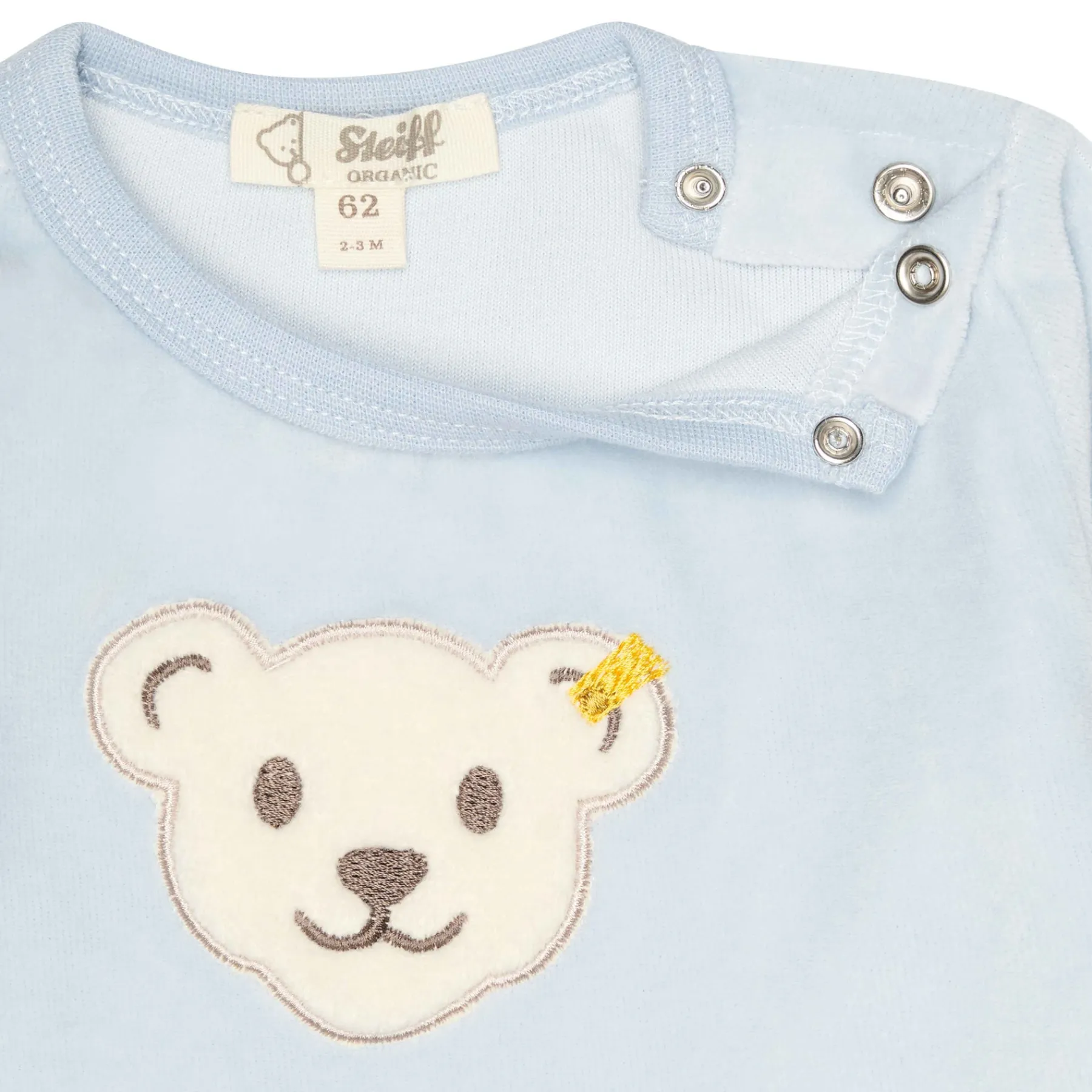 Steiff Vêtements De Bébé Certifiés Gots|Corps, Barboteuse Et Combinaisons*Grenouillère manches longues GOTS, bleu clair