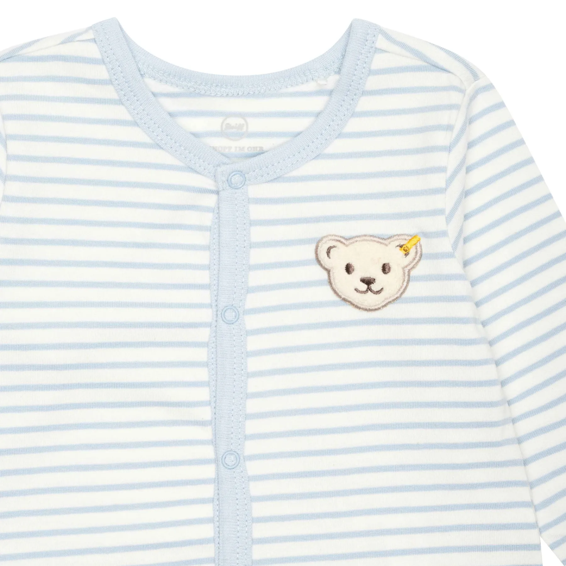 Steiff Vêtements De Bébé Certifiés Gots|Corps, Barboteuse Et Combinaisons*Grenouillère manches longues GOTS, bleu clair