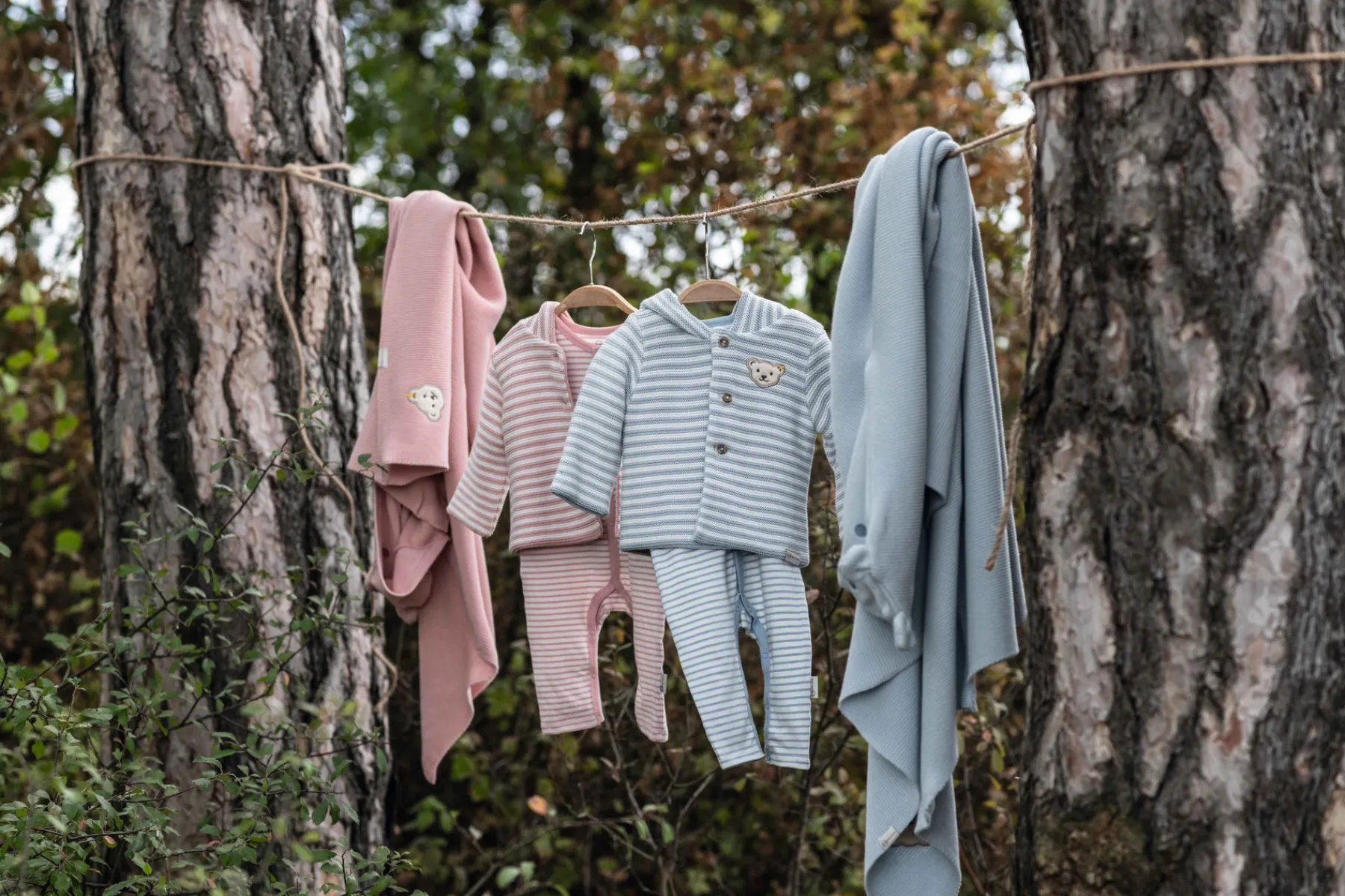 Steiff Vêtements De Bébé Certifiés Gots|Corps, Barboteuse Et Combinaisons*Grenouillère manches longues GOTS, bleu clair