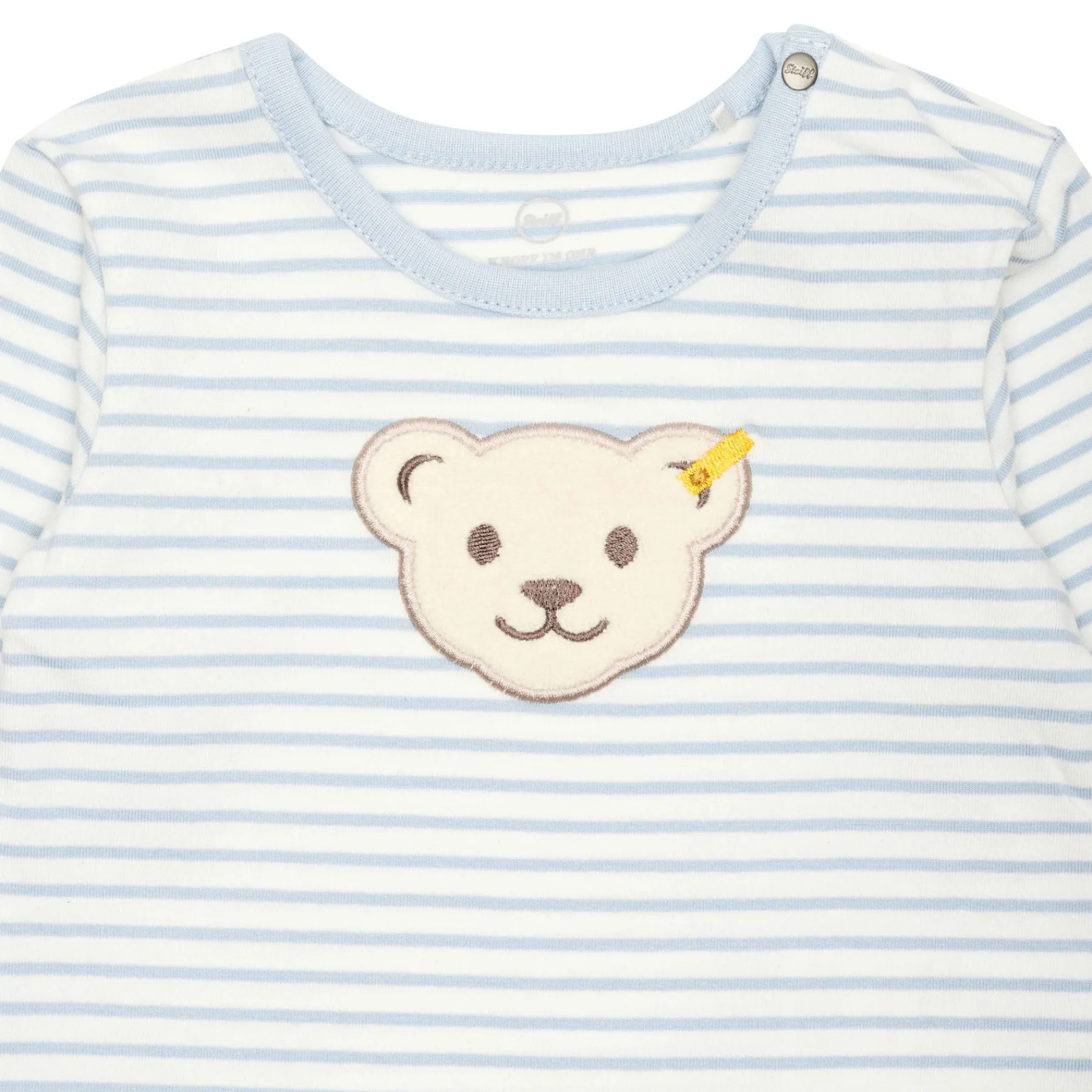 Steiff Vêtements De Bébé Certifiés Gots|Corps, Barboteuse Et Combinaisons*Grenouillère manches longues GOTS, bleu clair