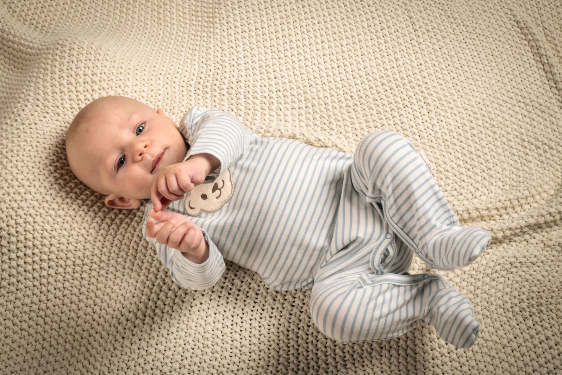 Steiff Vêtements De Bébé Certifiés Gots|Corps, Barboteuse Et Combinaisons*Grenouillère manches longues GOTS, bleu clair