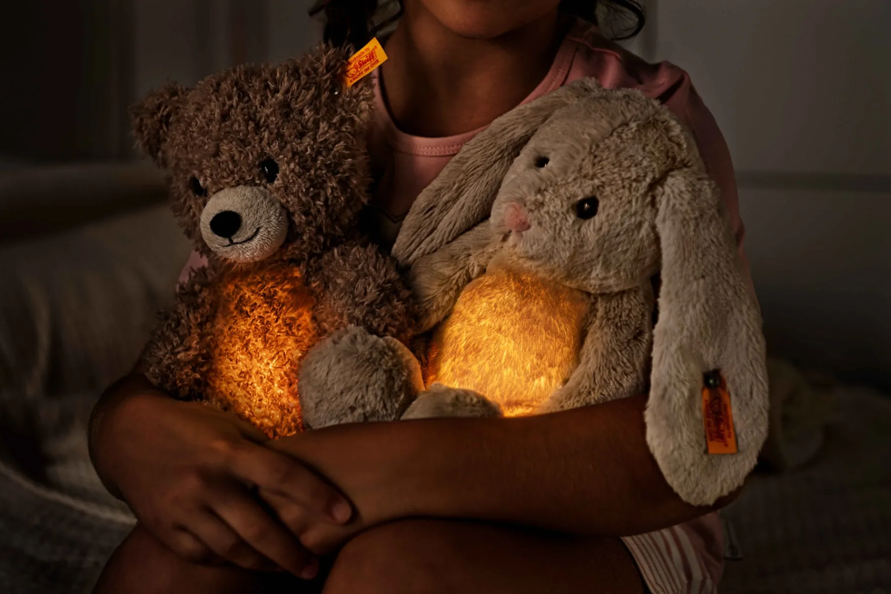 Enfant Steiff Anniversaire|Friends*Light at Night ours Teddy Caspar, 28 cm, brun clair
