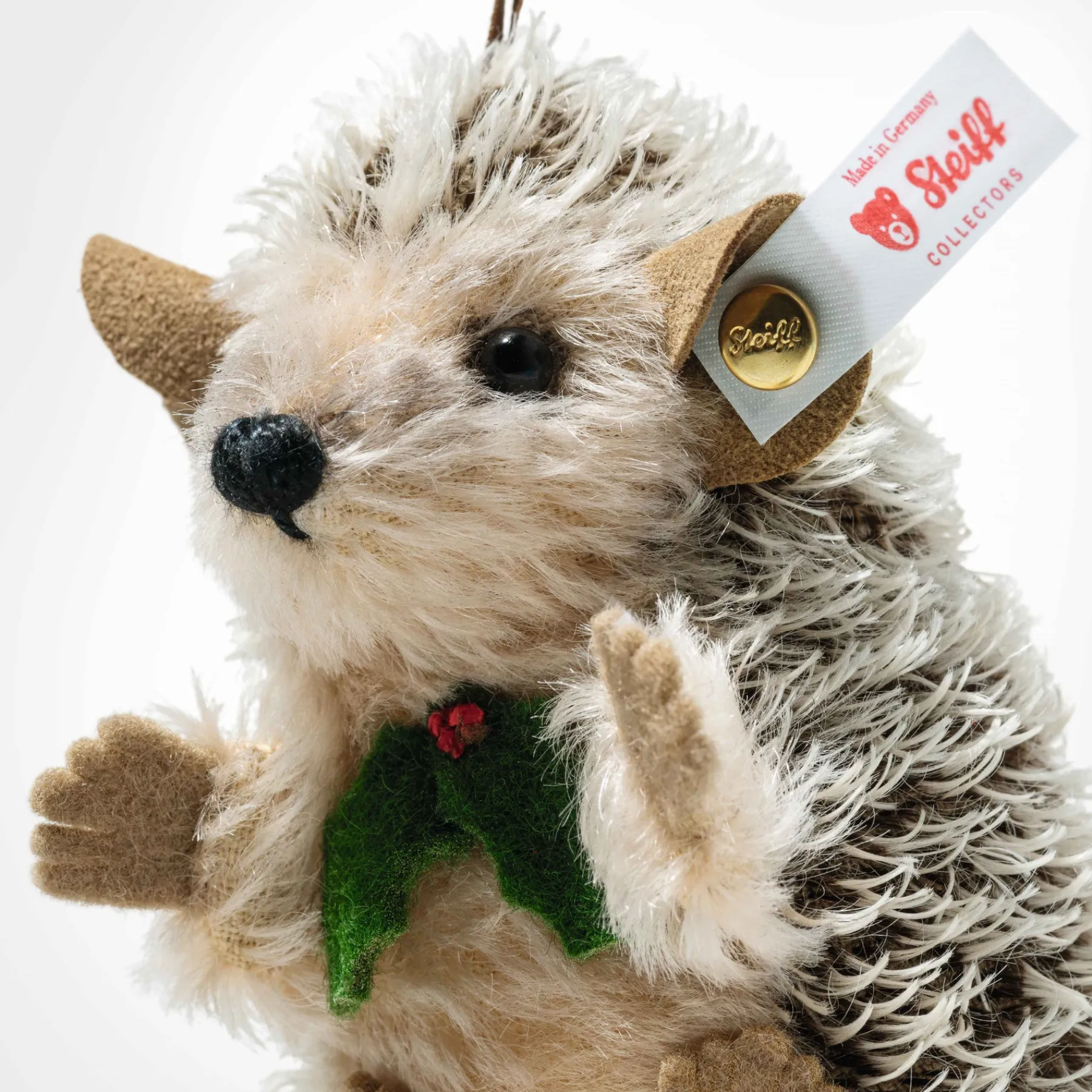 Steiff Édition Limitée*Ornement hérisson sur luge, 9 cm, brun foncé
