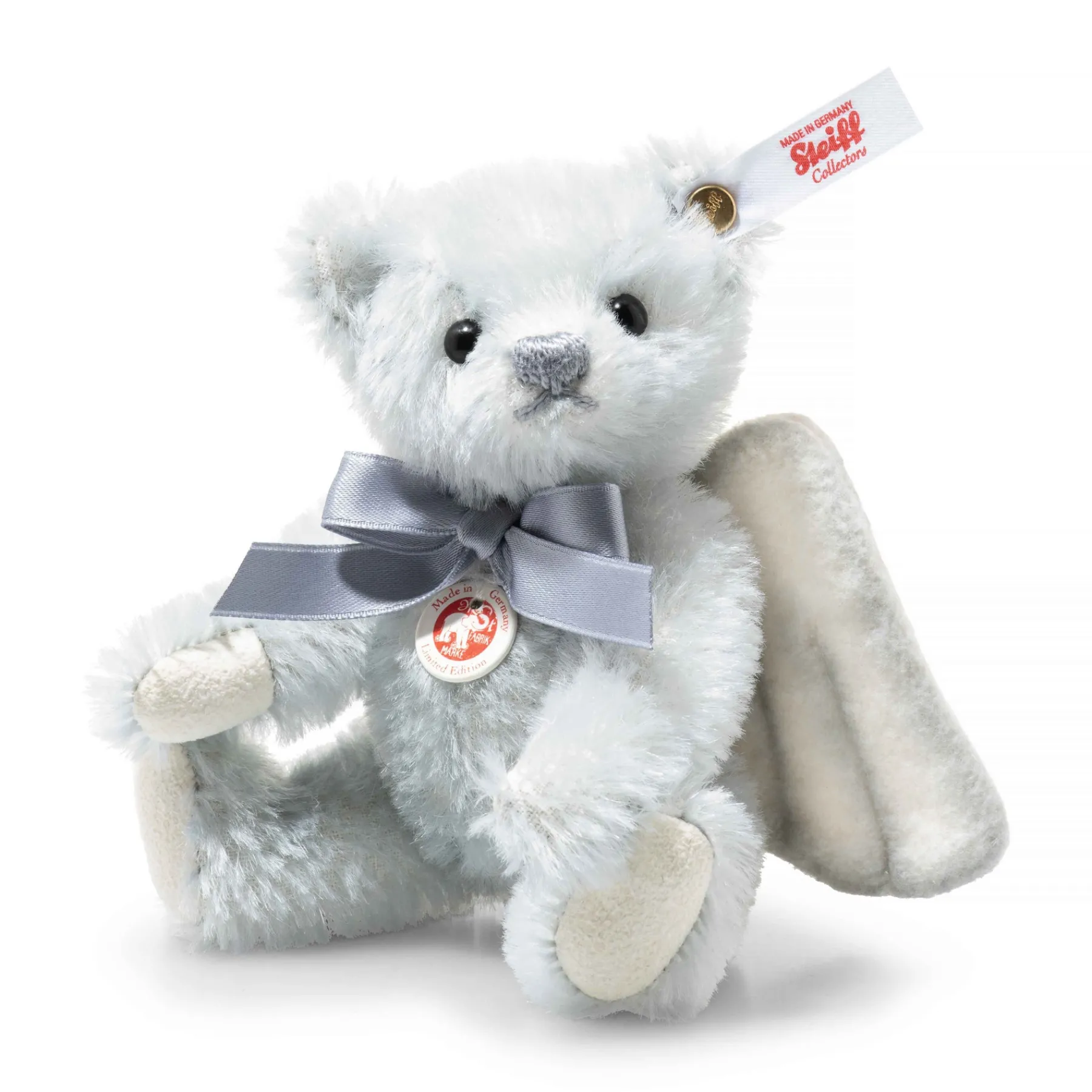 Steiff Édition Limitée|Les Porte-bonheur*Ours Teddy ange gardien, 13 cm, bleu clair