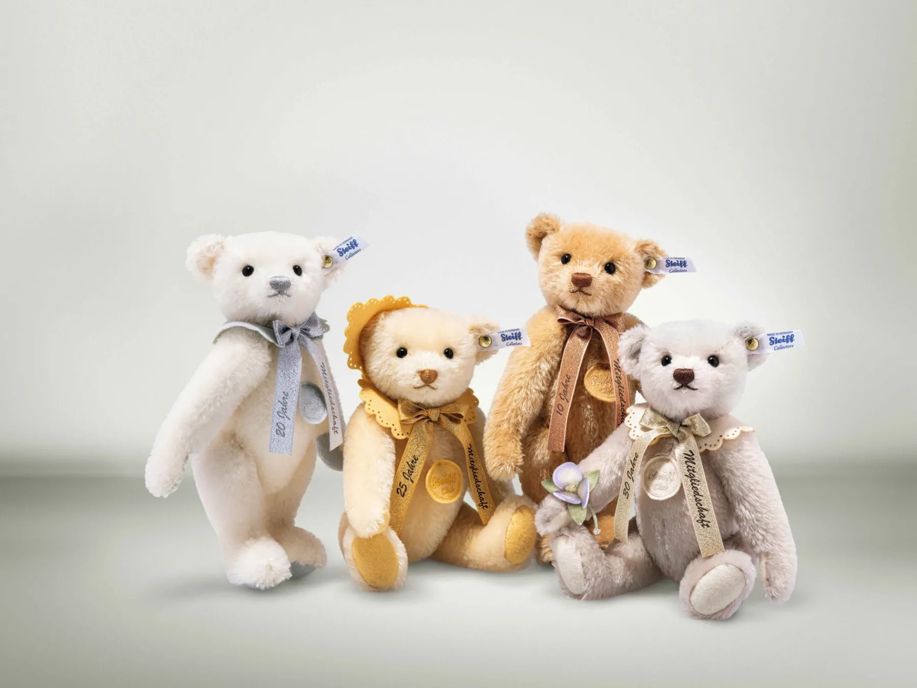Steiff Édition Limitée*Ours Teddy fidélité 30 ans d'adhésion au Club RMS, 24 cm, gris clair
