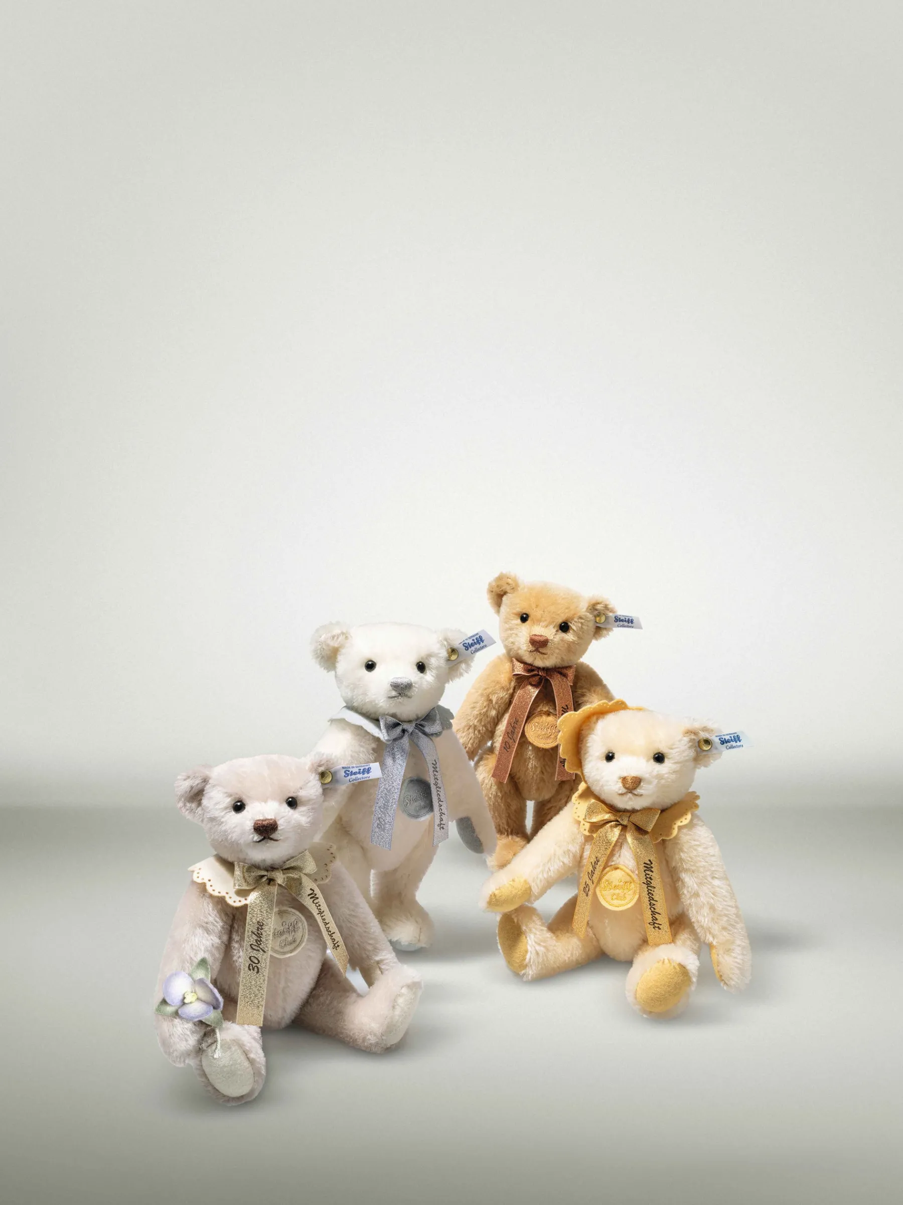 Steiff Édition Limitée*Ours Teddy fidélité 30 ans d'adhésion au Club RMS, 24 cm, gris clair