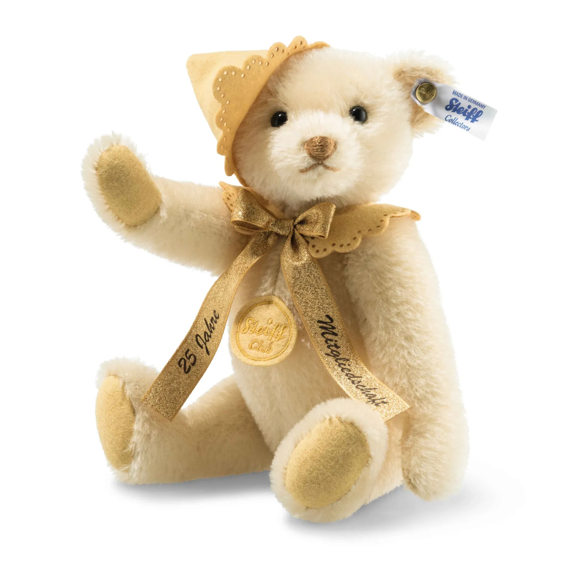 Steiff Édition Limitée*Ours Teddy fidélité 25 ans d'adhésion au Club, 24 cm, beige