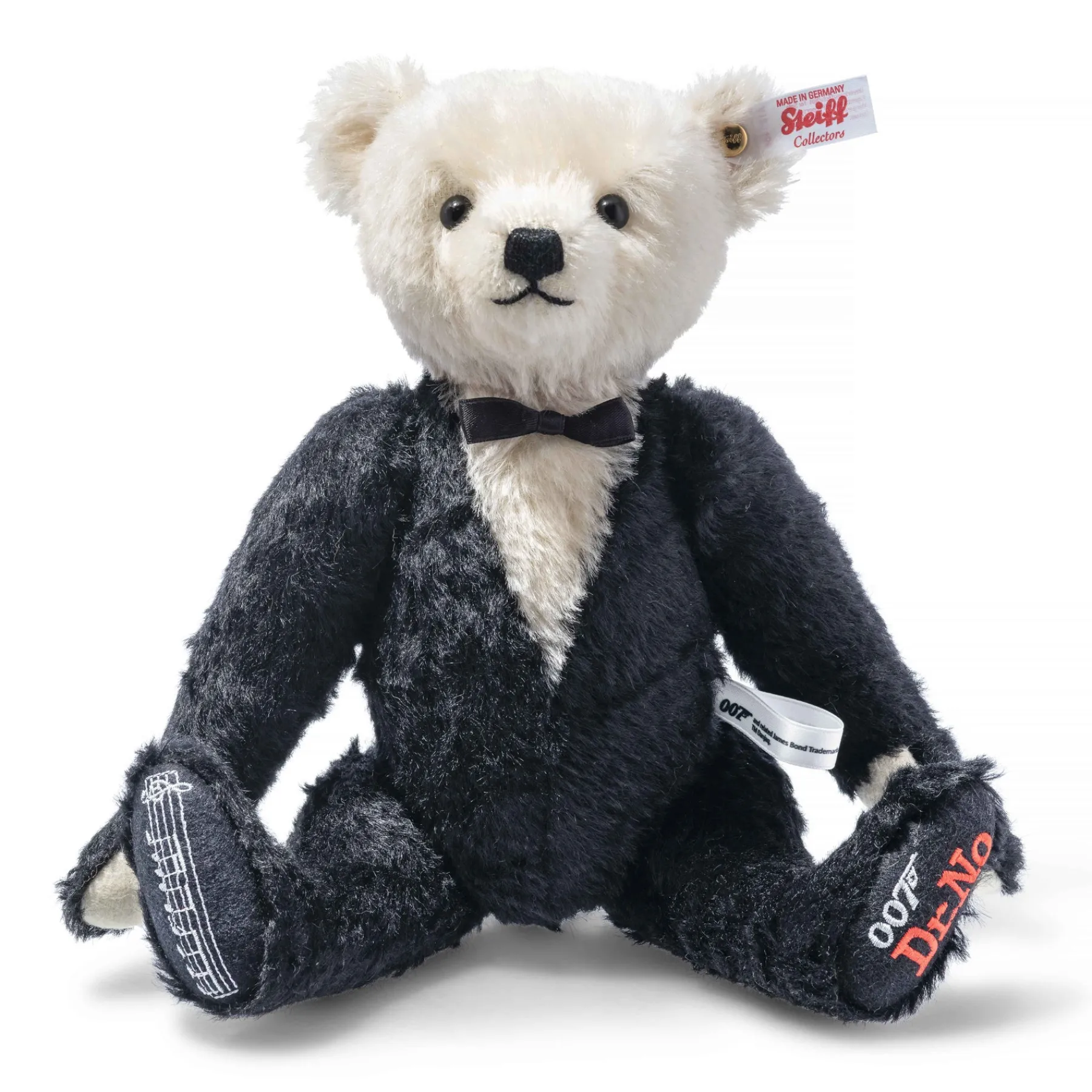 Steiff Édition Limitée*Ours Teddy James Bond Dr. No avec musique, 30 cm, noir
