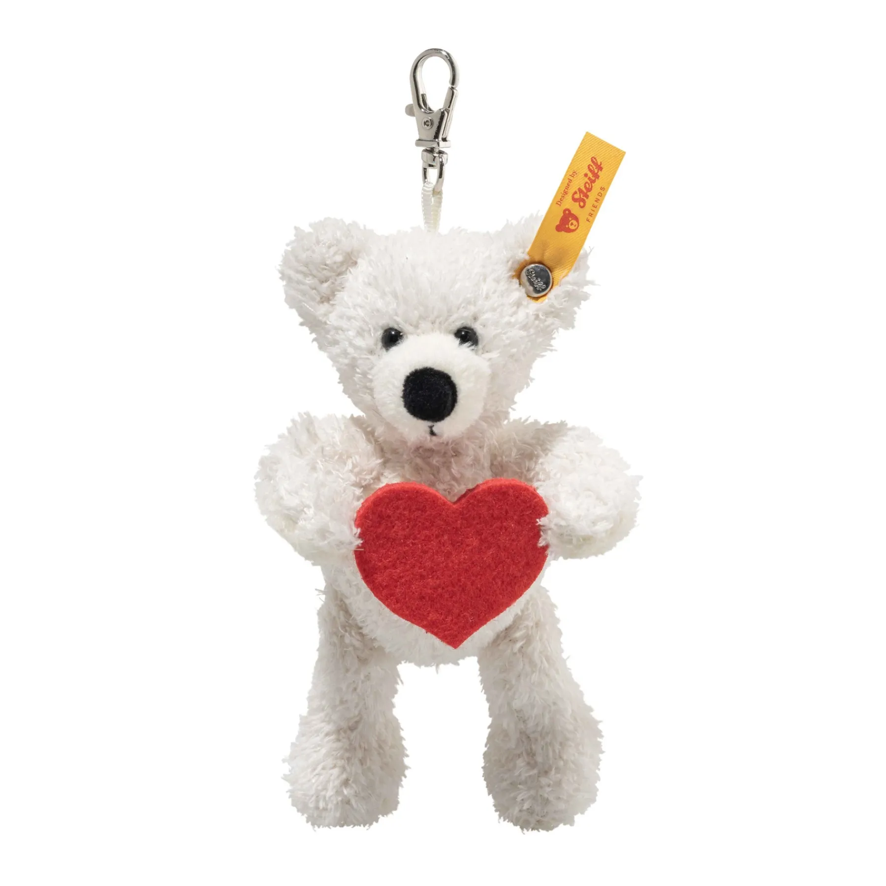 Enfant Steiff Porte-clès|Les Porte-bonheur*Pendentif ours Teddy Lotte – Love, 12 cm, blanc